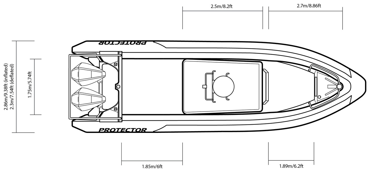 310 Chase top-view drawing with dimensions