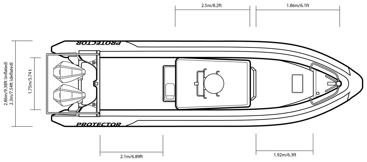 330 Chase top-view drawing with dimensions